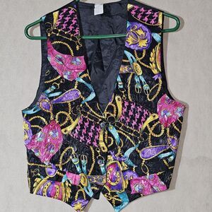 90s Vintage Funky Vest Unisex One Size Fits Most Chainlink Pattern Party Clubber
